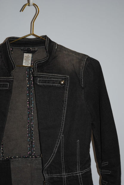 black denim Marc Jacobs military cropped jacket, 2