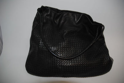 black Bottega Veneta Woven Embossed Leather Hobo Bag, Dimensions (approx): 20” L x 15” H x 7” D Handle Drop: 10” braided leather shoulder strap