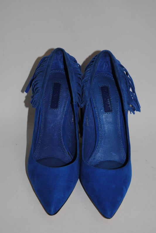 blue Topshop fringe pumps, 7