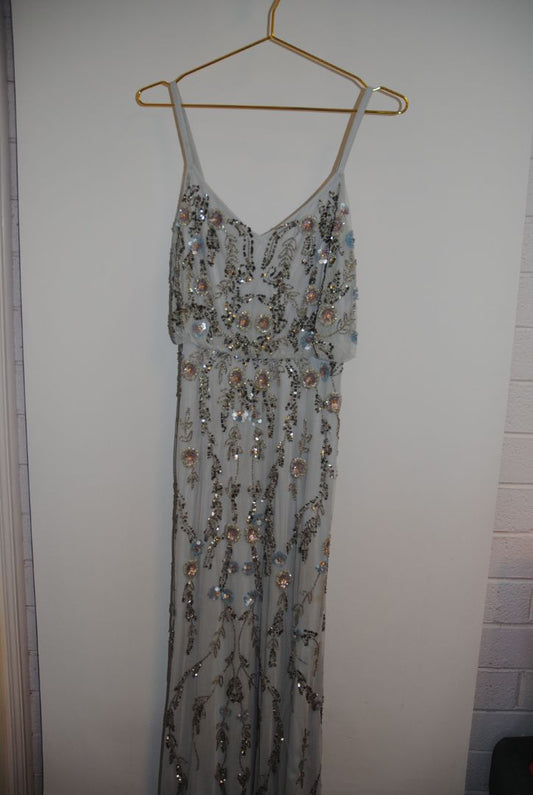 blue Adrianna Papell collection beaded gown, 2