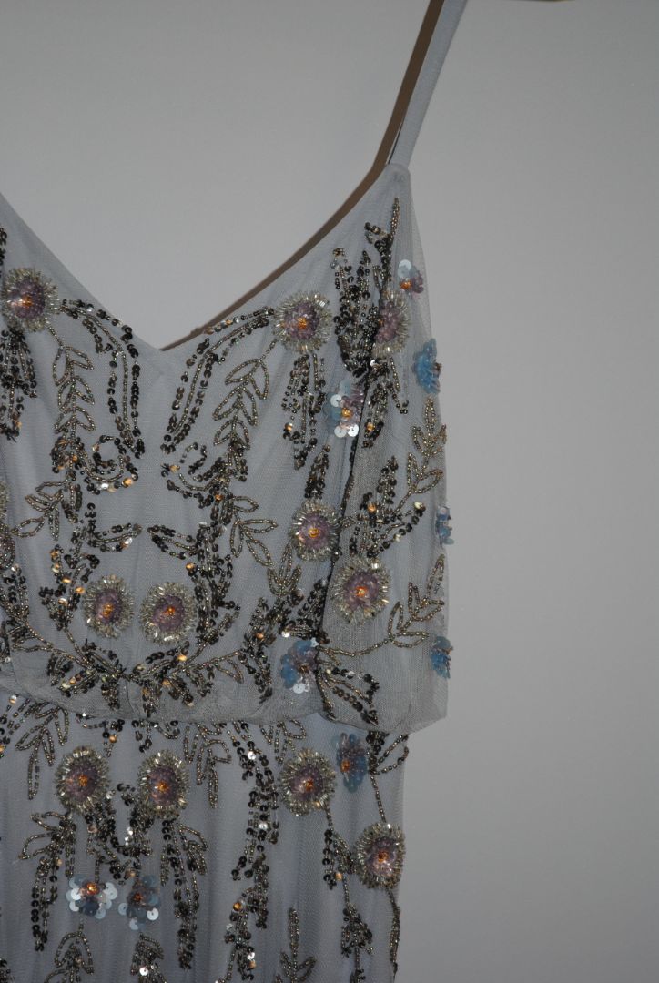 blue Adrianna Papell collection beaded gown, 2