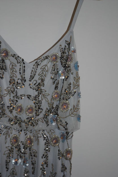 blue Adrianna Papell collection beaded gown, 2