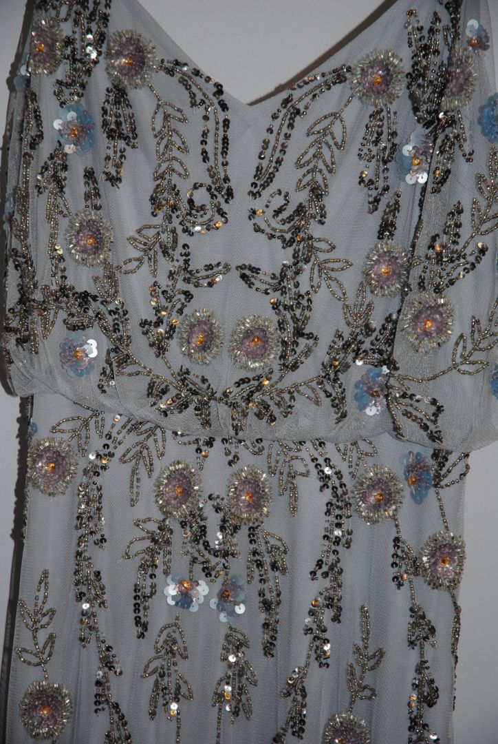 blue Adrianna Papell collection beaded gown, 2