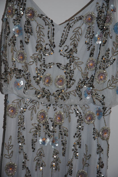 blue Adrianna Papell collection beaded gown, 2