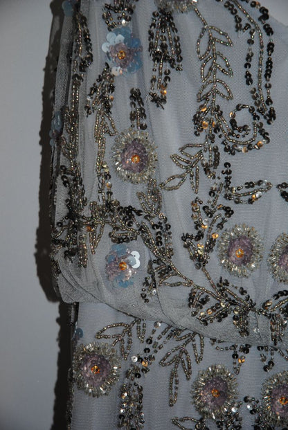 blue Adrianna Papell collection beaded gown, 2