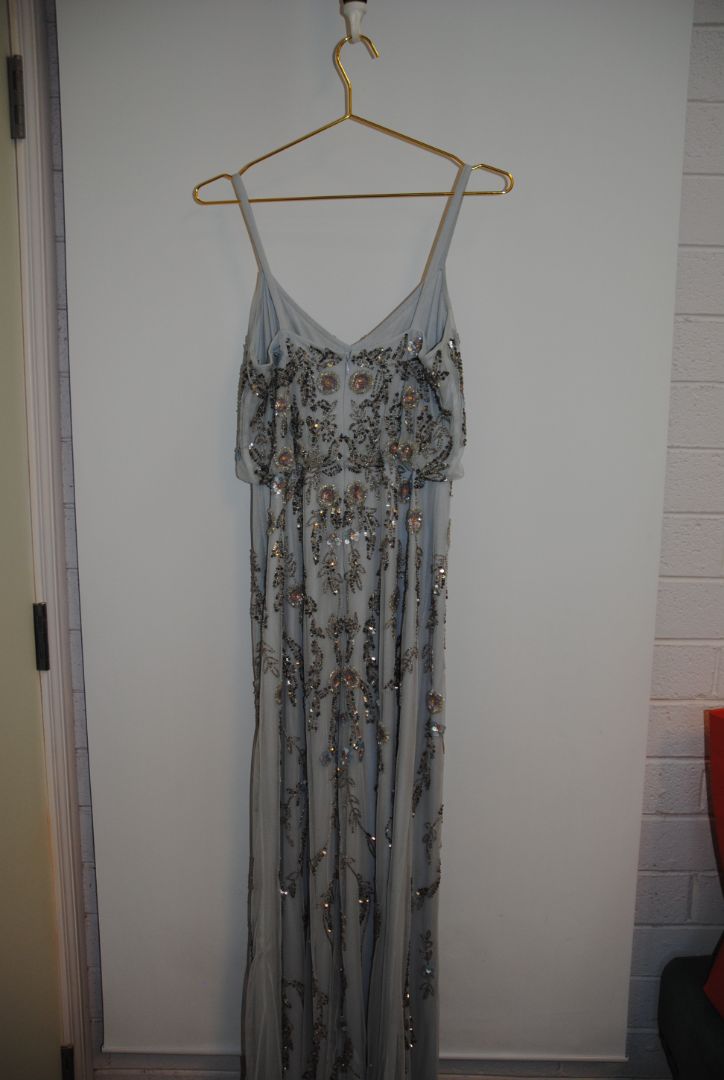 blue Adrianna Papell collection beaded gown, 2