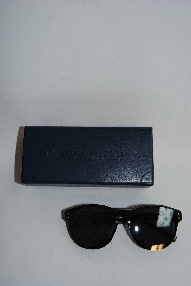 black Louis Vuitton 1.1 Millionaires Sunglasses, Lens Width: 51 mm Bridge: 22 mm Temple Length: 145 mm Fit: Oversized / Shield-style
