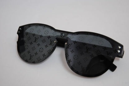 black Louis Vuitton 1.1 Millionaires Sunglasses, Lens Width: 51 mm Bridge: 22 mm Temple Length: 145 mm Fit: Oversized / Shield-style