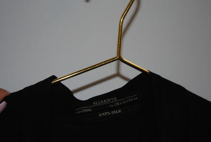 black All Saints silk wrap dress, 2