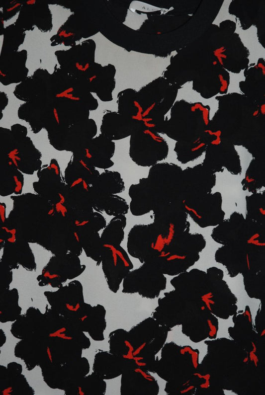 red and black A.L.C silk floral blouse, 2