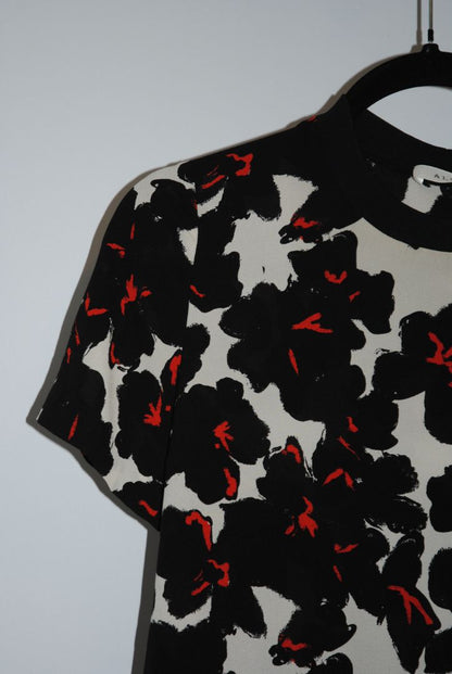 red and black A.L.C silk floral blouse, 2
