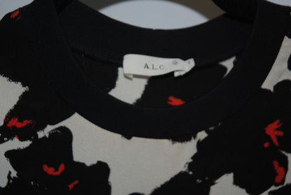 red and black A.L.C silk floral blouse, 2