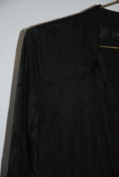 black Rag & Bone Branch Print Silk Wrap Blouse, xs