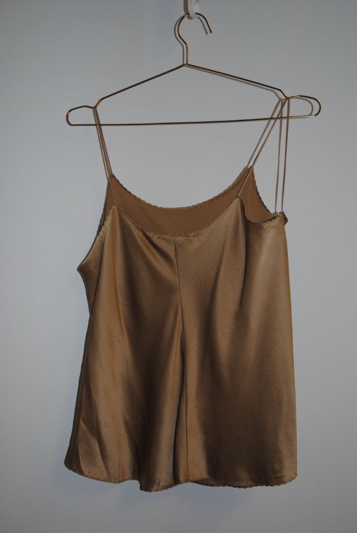 champagne Zara satin cowl neck, S