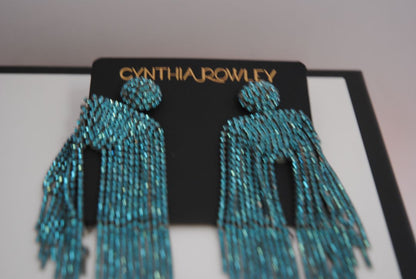 Cynthia Rowley Blue Crystal Waterfall Earrings