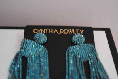 Cynthia Rowley Blue Crystal Waterfall Earrings