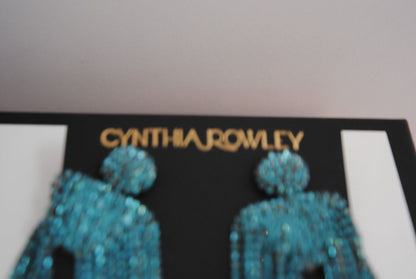 Cynthia Rowley Blue Crystal Waterfall Earrings