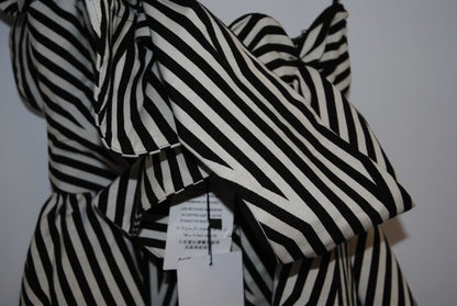 Self-Portrait Black White Stripe Ruffle Jumpsuit 2