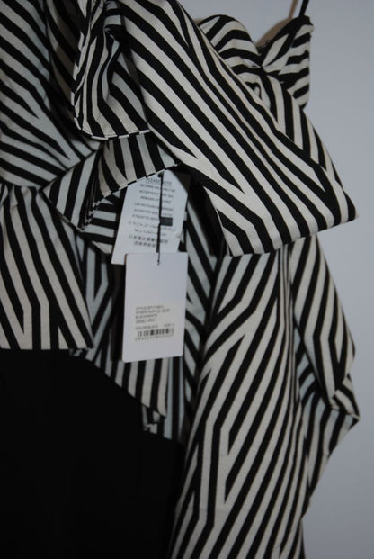 Self-Portrait Black White Stripe Ruffle Jumpsuit 2