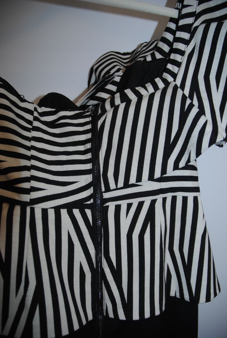 Self-Portrait Black White Stripe Ruffle Jumpsuit 2