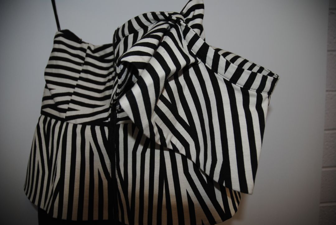 Self-Portrait Black White Stripe Ruffle Jumpsuit 2