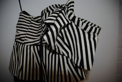 Self-Portrait Black White Stripe Ruffle Jumpsuit 2