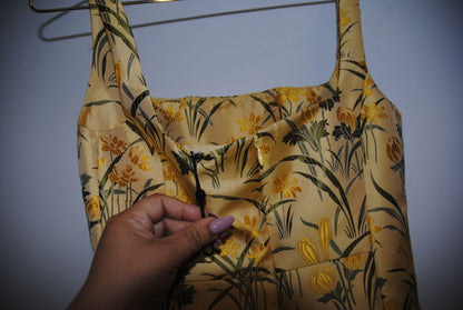 yellow and green Cara Cara jacquard dress, 0