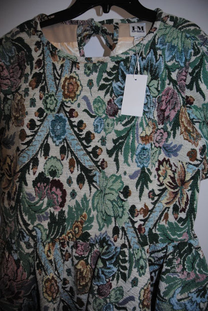 floral Hillary MacMillan tapestry peplum blouse, xs
