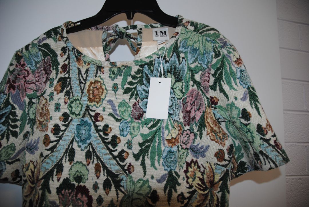 floral Hillary MacMillan tapestry peplum blouse, xs
