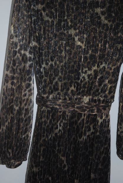 brown and tan Bardot wrap style maxi dress