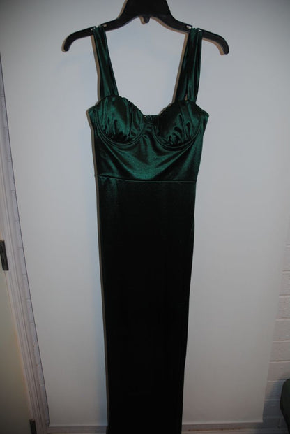 emerald green NA bustier dress, S