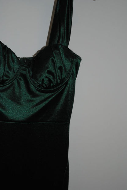 emerald green NA bustier dress, S