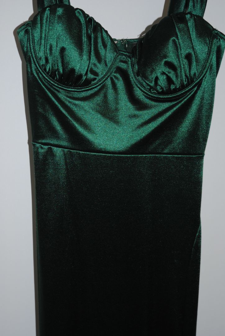 emerald green NA bustier dress, S