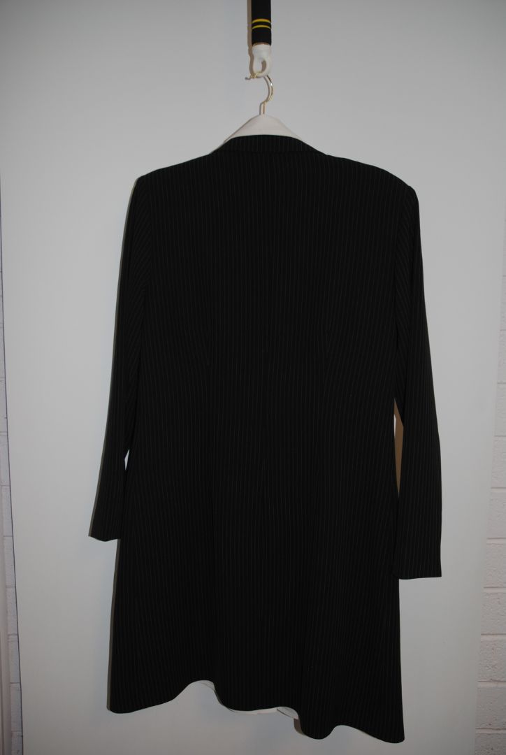 black and white Finley double breasted tailored blazer dress, S