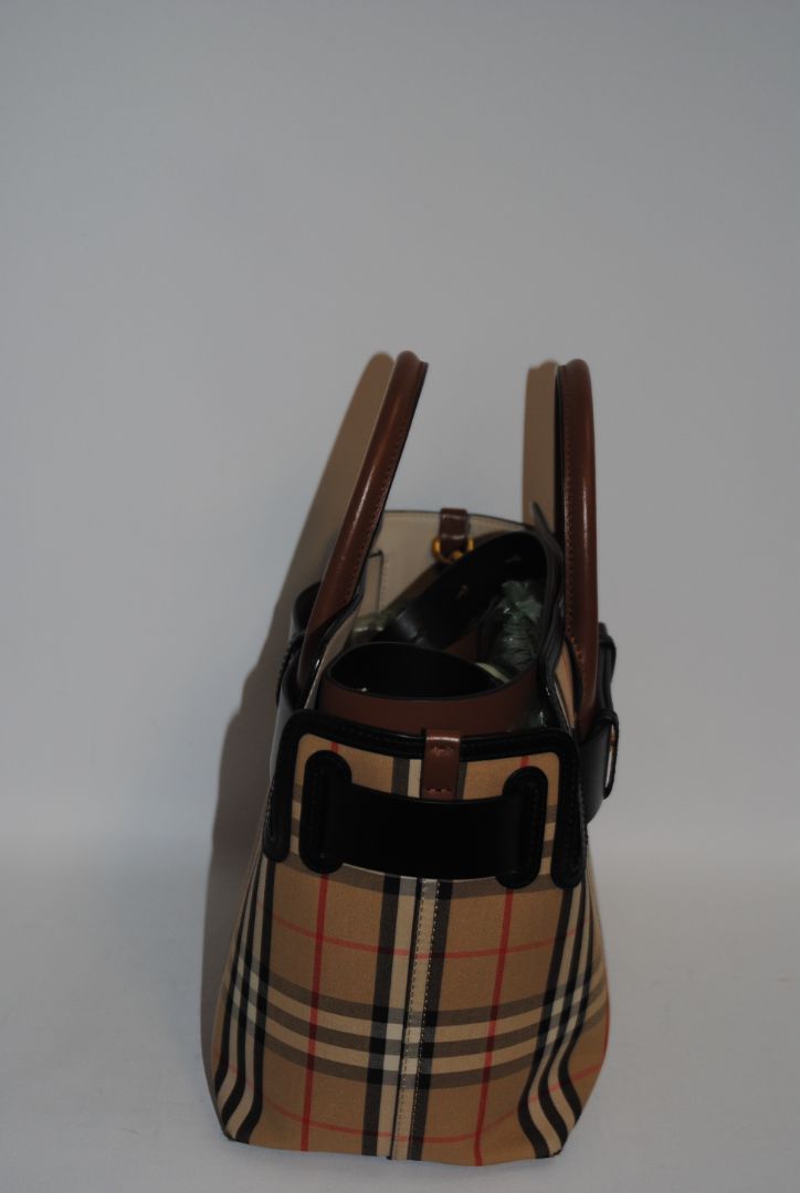 check monogram Burberry Burberry classic check tote with strap, Dimensions: Approx. 40 cm × 30 cm × 12–15 cm (i.e., ~15.7″ W × ~11.8″ H × ~4.7–6″ D) — this falls in line with Burberry’s “Medium Check Tote” style. For example, one similar bag measures W ≈