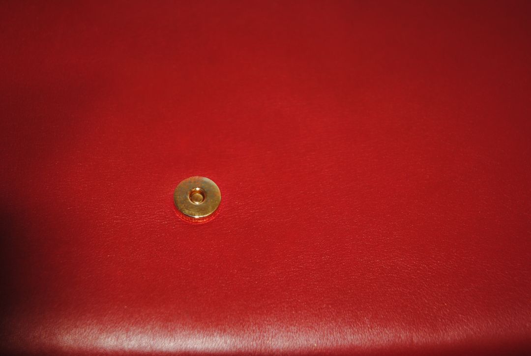 red YSL Classic Y Ligne Clutch, Length: 11” Height: 6” Depth: 1.5”