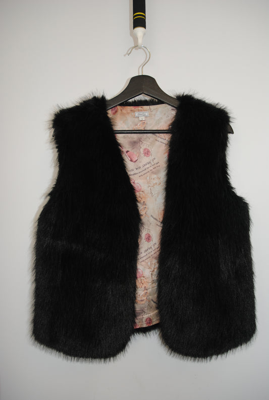 black  Zbella  Faux Fur Vest, S