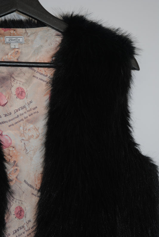 black  Zbella  Faux Fur Vest, S
