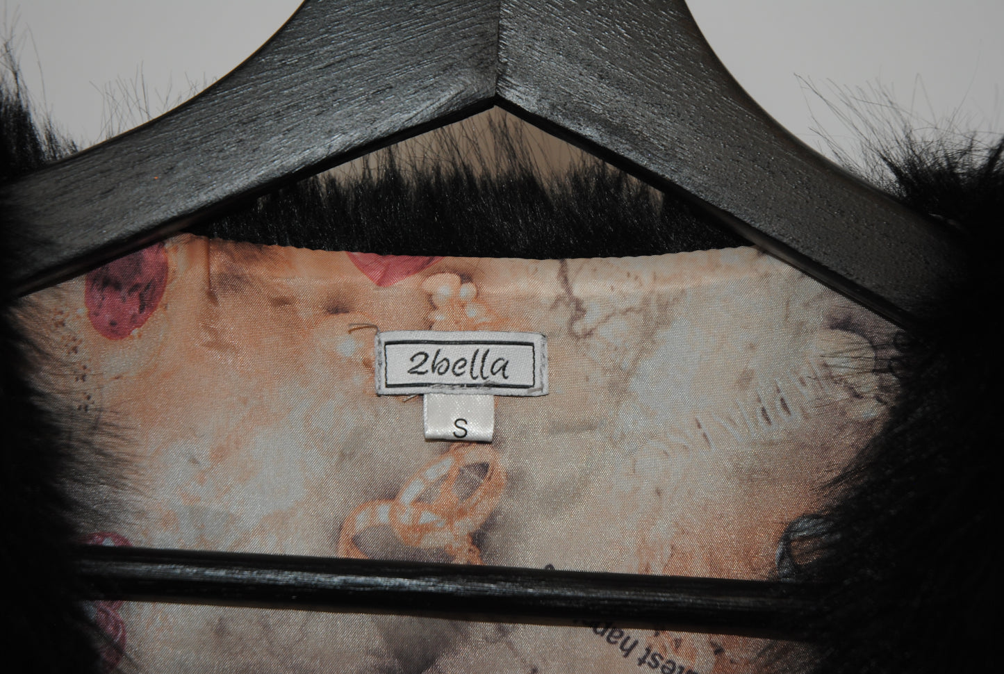 Zbella Black Faux Fur Vest S