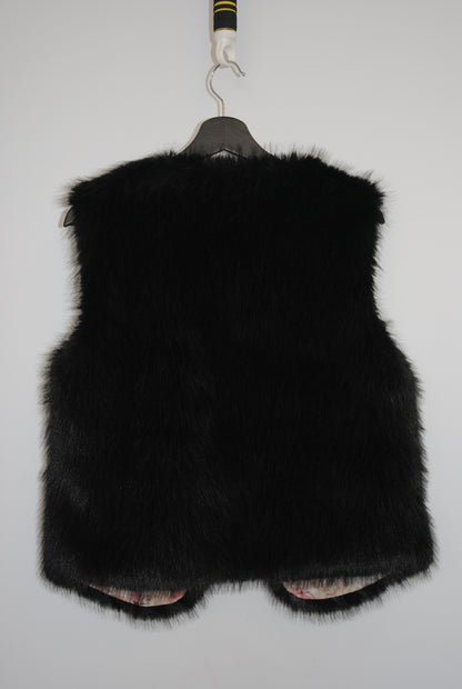 Zbella Black Faux Fur Vest S