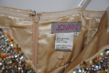 champagne nude  Jovani beaded gown, 4