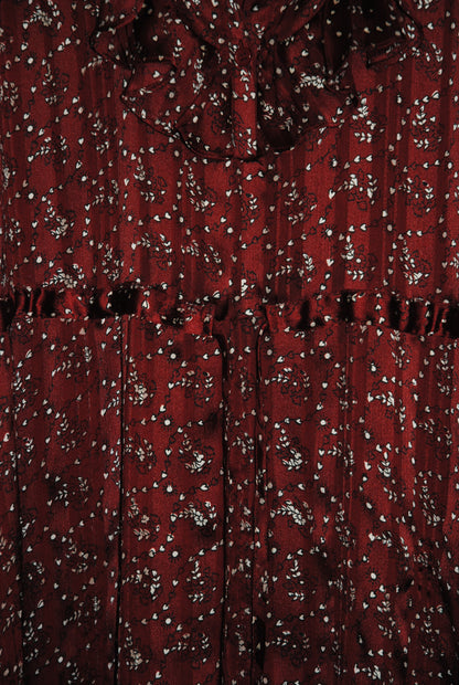 Burgundy & White  Paris Atelier & Other Stories Midi Floaty Dress, US 4