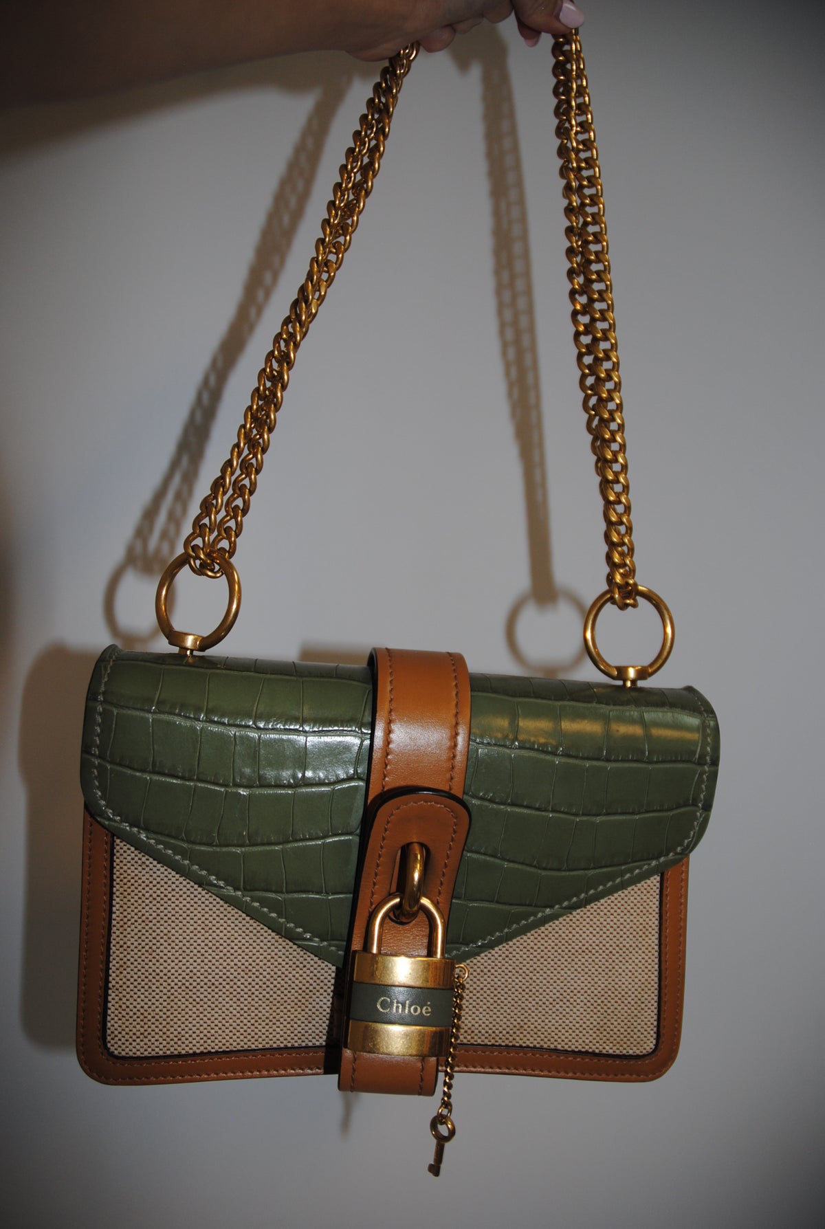 olive green Chloe cross body bag, medium