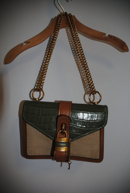 olive green Chloe cross body bag, medium