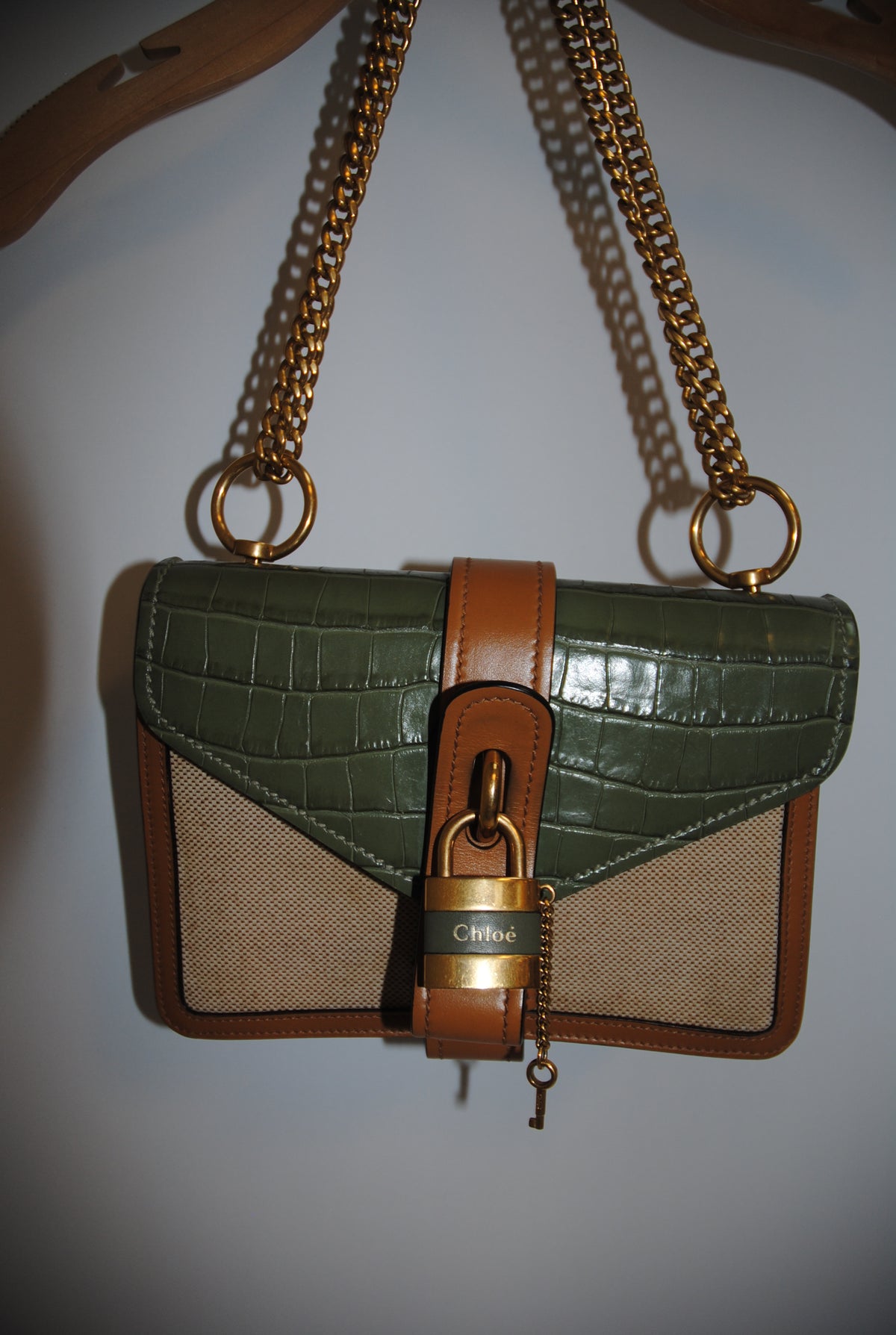 olive green Chloe cross body bag, medium