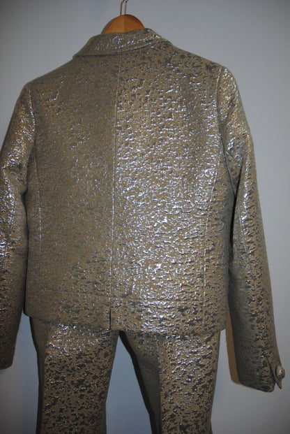 champagne + soft gold J Crew collection jacquard blazer and pants, 12
