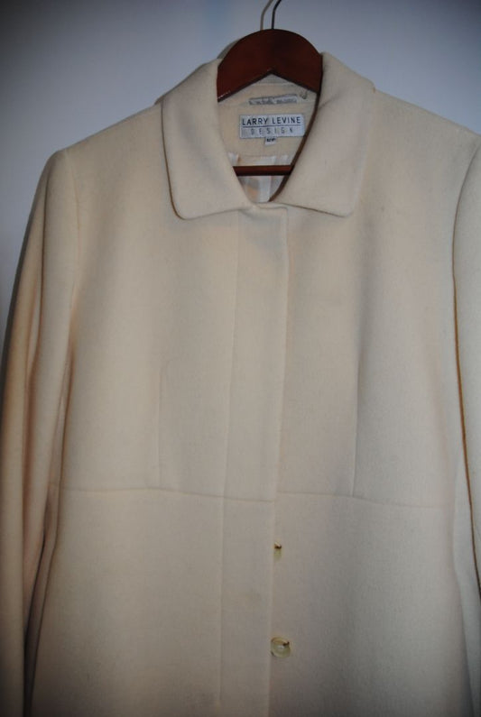 12P Larry Levine hidden button knee length coat