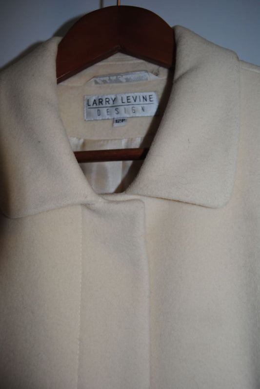 12P Larry Levine hidden button knee length coat