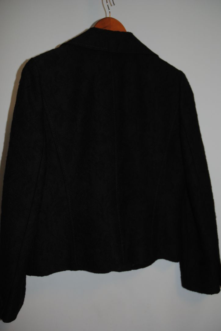 Ann Taylor Black Jacquard Coat 12P
