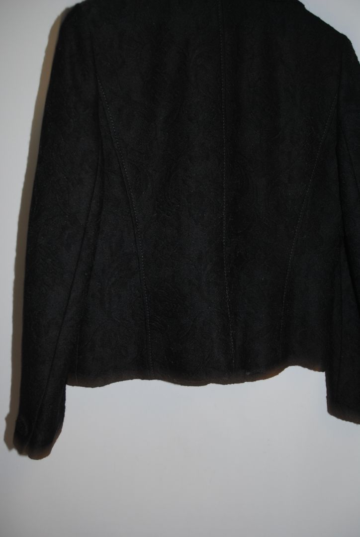 Ann Taylor Black Jacquard Coat 12P